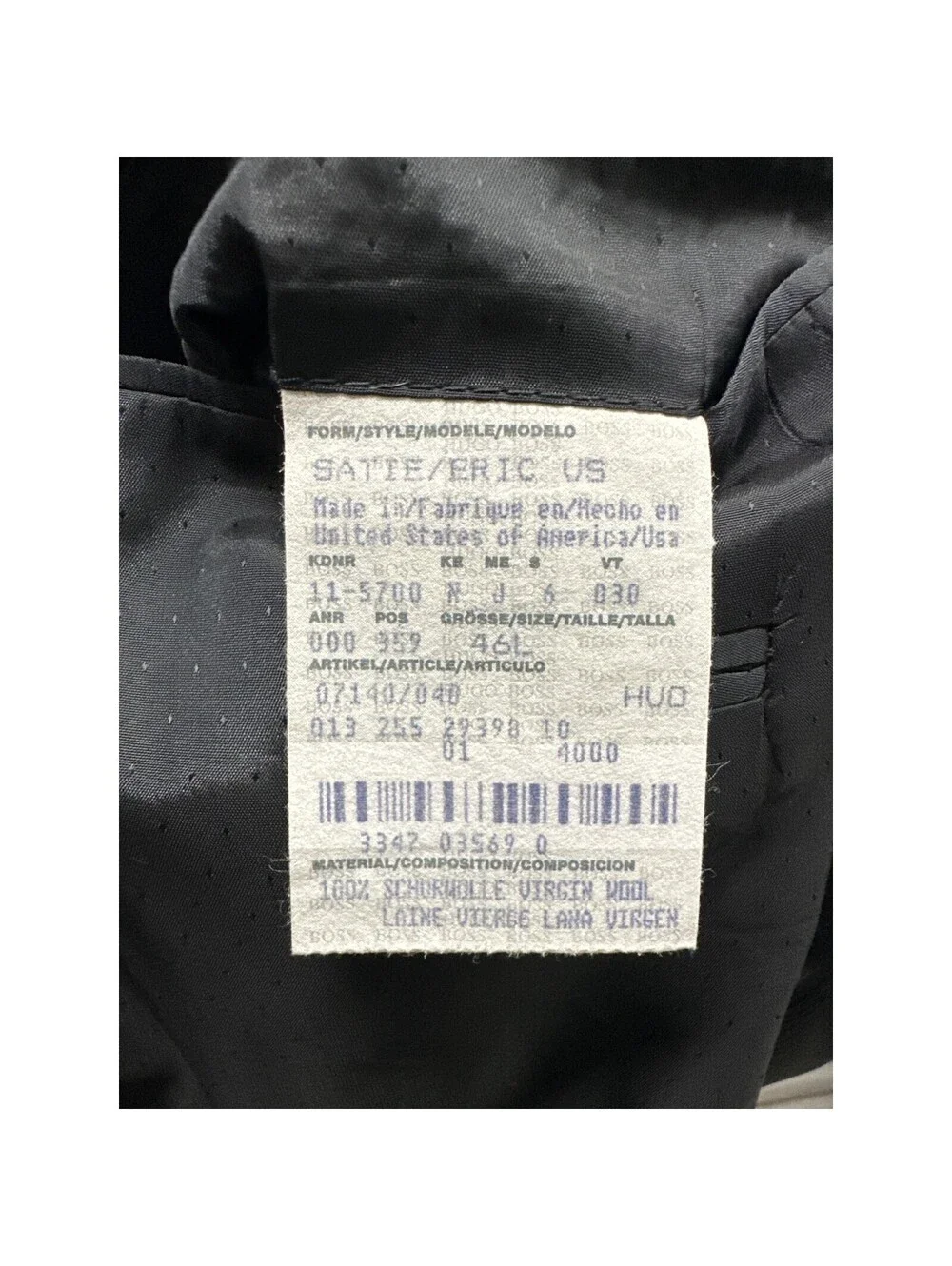 Hugo Boss Satie/Eric Black Tuxedo Suit 46 L, 42 x 30 Pants